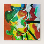 Peter Max kleurrijke waterverf Abstract hart Legpuzzel (Horizontaal)