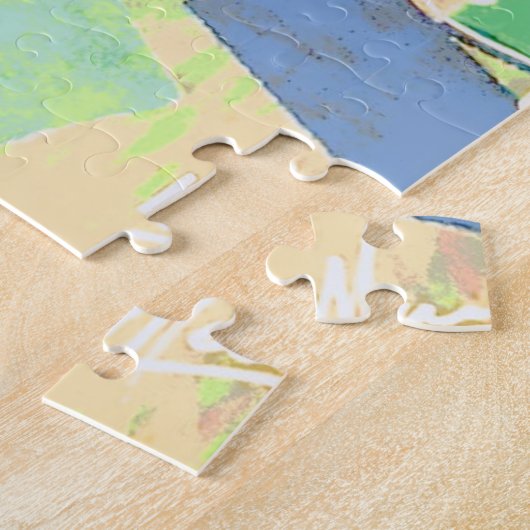 Peter Max kleurrijke waterverf florale Pet Girls Legpuzzel (Zijkant)