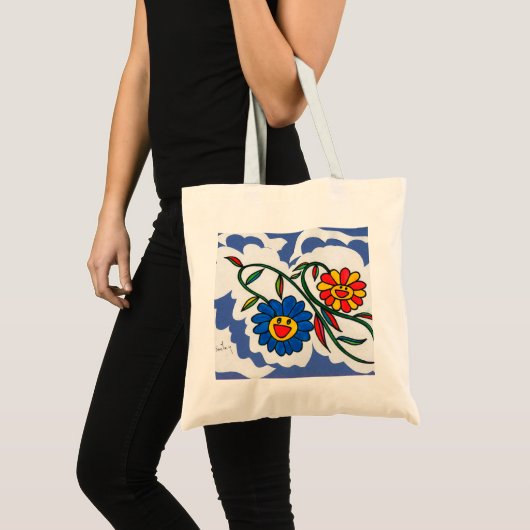 Peter Max, kleurrijke waterverf, schaafjes en wolk Tote Bag (Voorkant (product))
