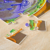 Peter Max kleurrijke waterverf Vase met bloemen Legpuzzel (Zijkant)