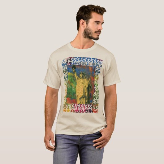 Peter Max: Ontwerpbeeld van de Liberty t-shirts (Voorkant volledig)