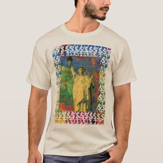 Peter Max: Ontwerpbeeld van de Liberty t-shirts (Voorkant)