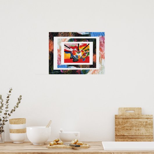 Peter Max oorspronkelijk getekend acrylschilderij Poster (Keuken)