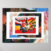 Peter Max oorspronkelijk getekend acrylschilderij Poster (Voorkant)