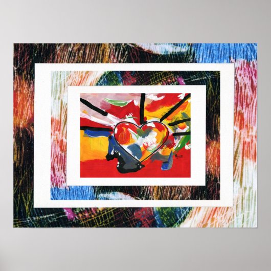 Peter Max oorspronkelijk getekend acrylschilderij Poster (Voorkant)