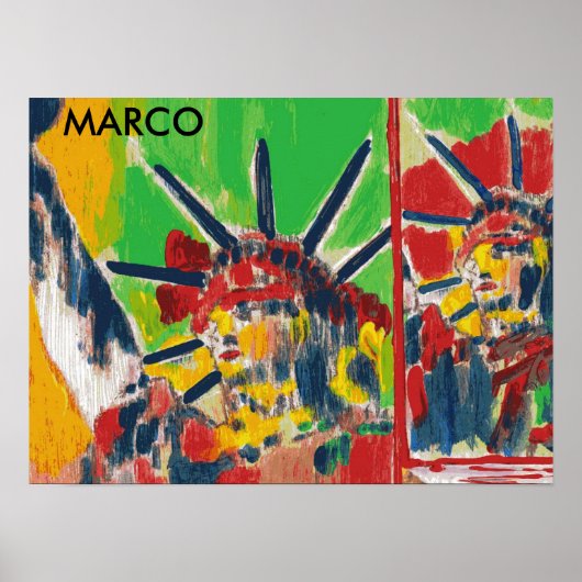 Peter Max oorspronkelijk getekend acrylschilderij Poster (Voorkant)