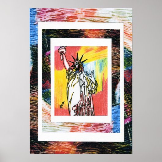 Peter Max oorspronkelijk getekend acrylschilderij Poster (Voorkant)