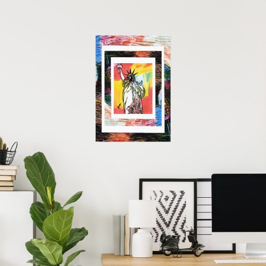 Peter Max oorspronkelijk getekend acrylschilderij Poster (Thuiskantoor)