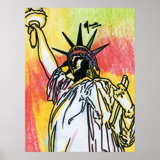 Peter Max oorspronkelijk getekend acrylschilderij Poster (Voorkant)