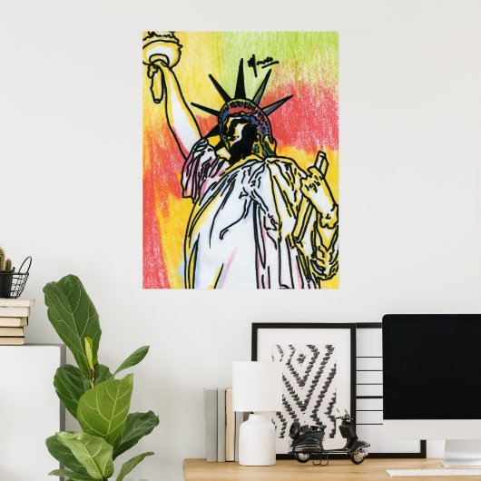 Peter Max oorspronkelijk getekend acrylschilderij Poster (Thuiskantoor)