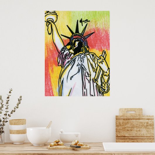 Peter Max oorspronkelijk getekend acrylschilderij Poster (Keuken)