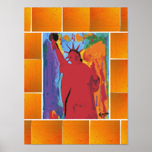 Peter Max oorspronkelijk getekend acrylschilderij Poster