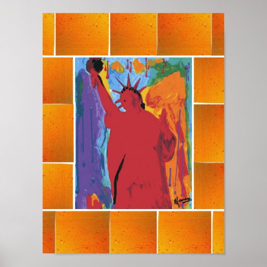 Peter Max oorspronkelijk getekend acrylschilderij Poster (Voorkant)