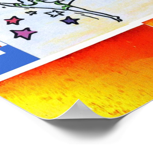 Peter Max oorspronkelijk getekend acrylschilderij Poster (Hoek)