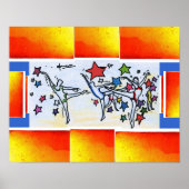 Peter Max oorspronkelijk getekend acrylschilderij Poster (Voorkant)