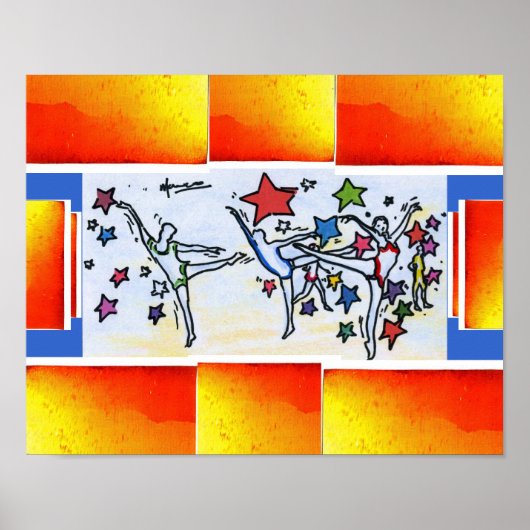 Peter Max oorspronkelijk getekend acrylschilderij Poster (Voorkant)