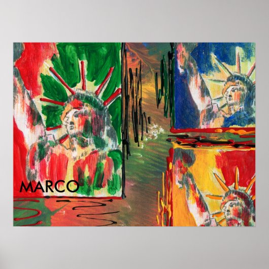 Peter Max oorspronkelijk getekend acrylschilderij Poster (Voorkant)