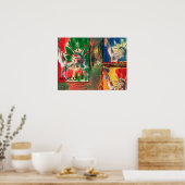 Peter Max oorspronkelijk getekend acrylschilderij Poster (Keuken)