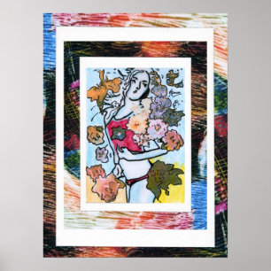 Peter Max oorspronkelijk getekend acrylschilderij Poster