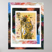 Peter Max oorspronkelijk getekend acrylschilderij Poster (Voorkant)