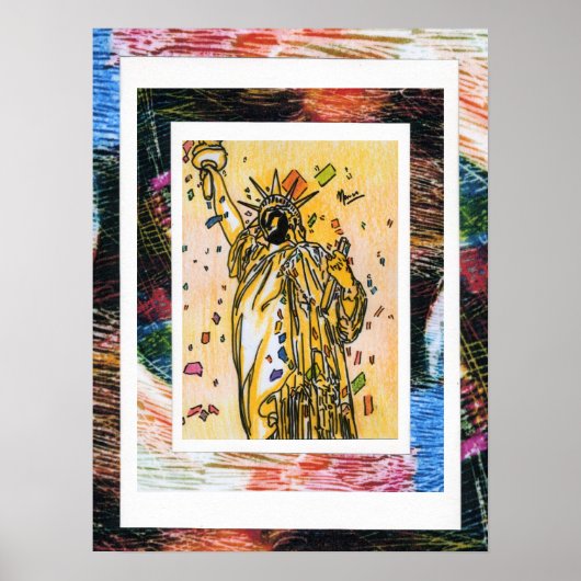 Peter Max oorspronkelijk getekend acrylschilderij Poster (Voorkant)