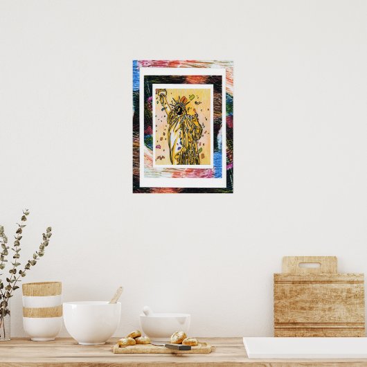 Peter Max oorspronkelijk getekend acrylschilderij Poster (Keuken)