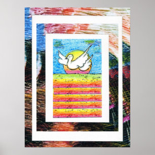 Peter Max oorspronkelijk getekend acrylschilderij Poster