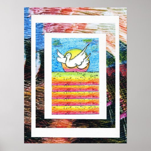 Peter Max oorspronkelijk getekend acrylschilderij Poster (Voorkant)