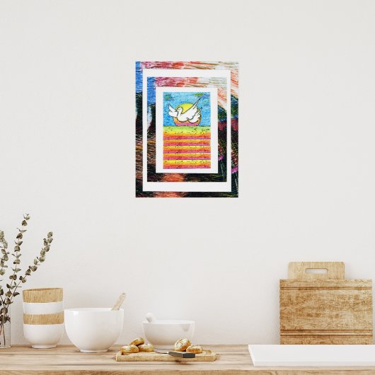 Peter Max oorspronkelijk getekend acrylschilderij Poster (Keuken)