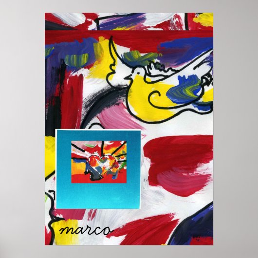  Peter Max Poster voor Vrede en Liefde (Voorkant)