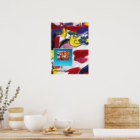 Peter Max Poster voor Vrede en Liefde (Keuken)