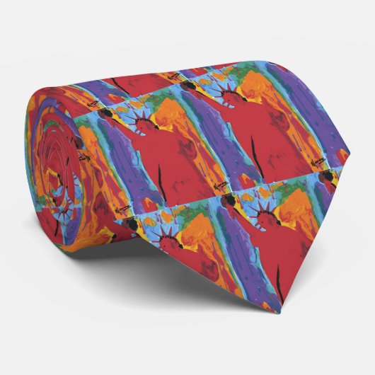 Peter Max Style STATUE VAN VRIJE stropdassen (Opgerold)