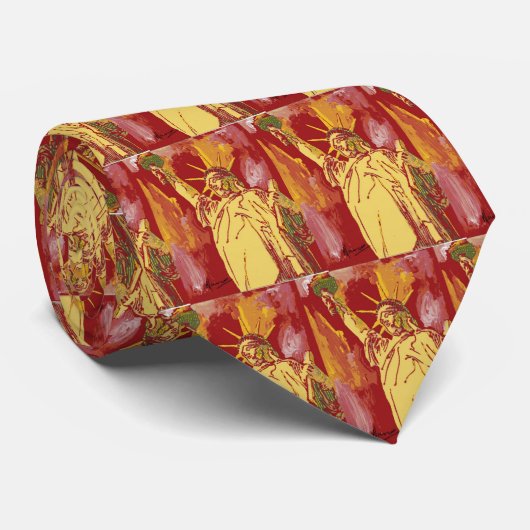 Peter Max Style STATUE VAN VRIJE stropdassen (Opgerold)