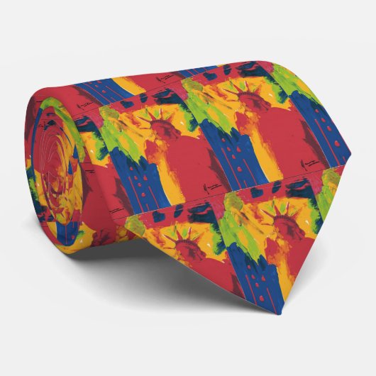 Peter Max Style STATUE VAN VRIJE stropdassen (Opgerold)