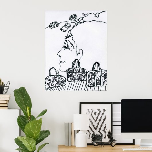 Peter Max tekentekening origineel Poster (Thuiskantoor)