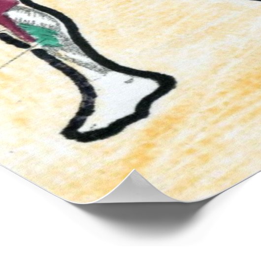 Peter Max tekentekening spierdiagram Poster (Hoek)