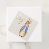 Peter met Beige Linen Achtergrond Bedankjes Labels (In situ)