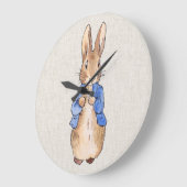 Peter met Beige Linen Achtergrond Grote Klok (Hoek)