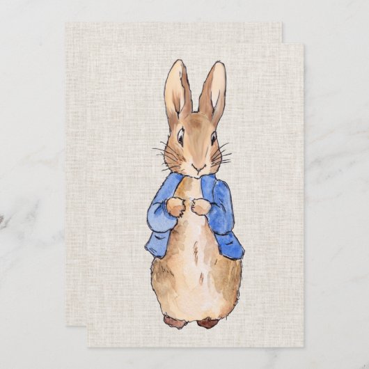 Peter met Beige Linen Achtergrond Kaart (Voorkant / Achterkant)