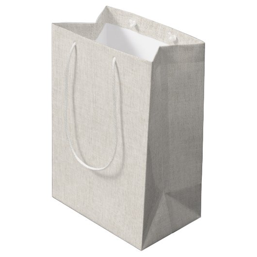 Peter met Beige Linen Achtergrond Medium Cadeauzakje (Achterkant Gekanteld)