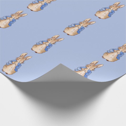 Peter met blauwe achtergrond cadeaupapier (Hoek)