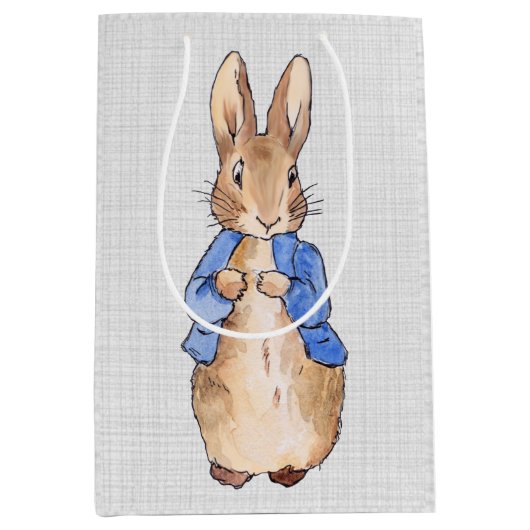 Peter met een grijze achtergrond medium cadeauzakje (Voorkant)