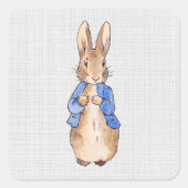 Peter met een grijze achtergrond vierkante sticker (Voorkant)