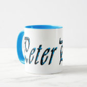 Peter, Naam, Logo, Blue Combo Koffie Mok (Voorkant links)