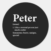 Peter Name Definition Funny D  Ronde Sticker (Voorkant)