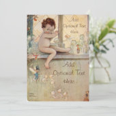 Peter Pan aan het raam met feeën - Uitnodiging (Staand voorkant)