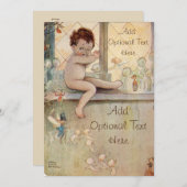 Peter Pan aan het raam met feeën - Uitnodiging (Voorkant / Achterkant)