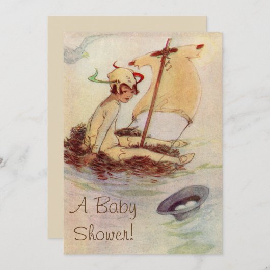 Peter Pan Baby shower uitnodiging (Voorkant / Achterkant)