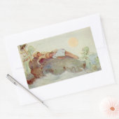  Peter Pan en Wendy Slapen met Zeemeerminnen Rechthoekige Sticker (Envelop)