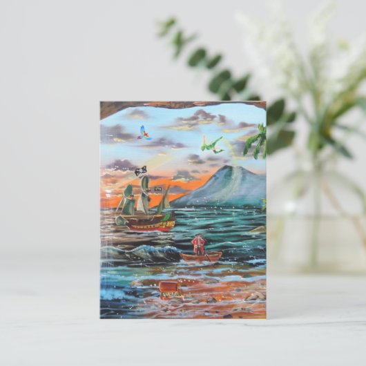 Peter Pan Hook's cove Tinker Bell schilderij Briefkaart (Staand voorkant)